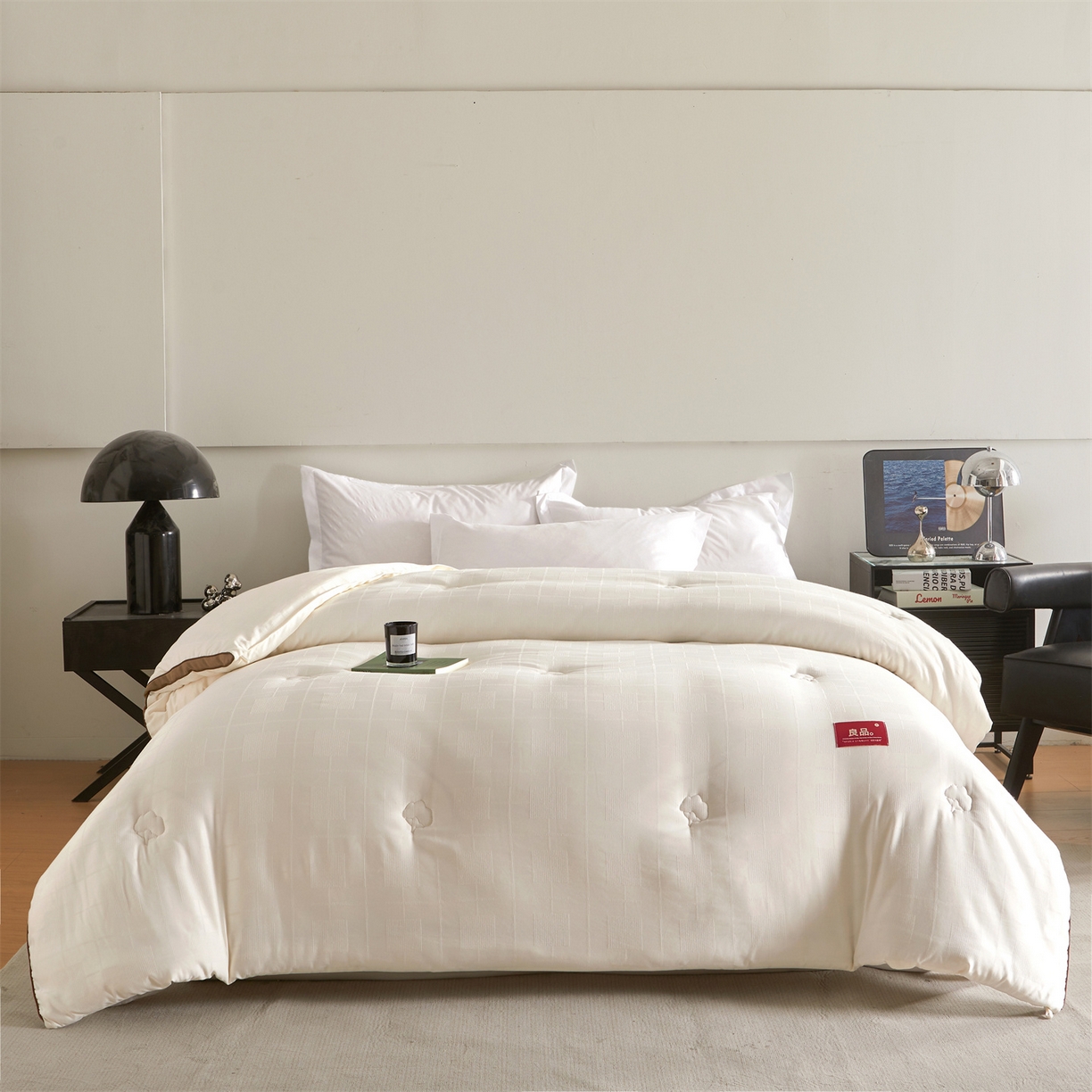 91家纺网 家纺一手货源 找家纺 梵蒂莎 2025新款提莱雅棉花素眠居被秋冬被被子被芯-场景一 素眠居-咖啡