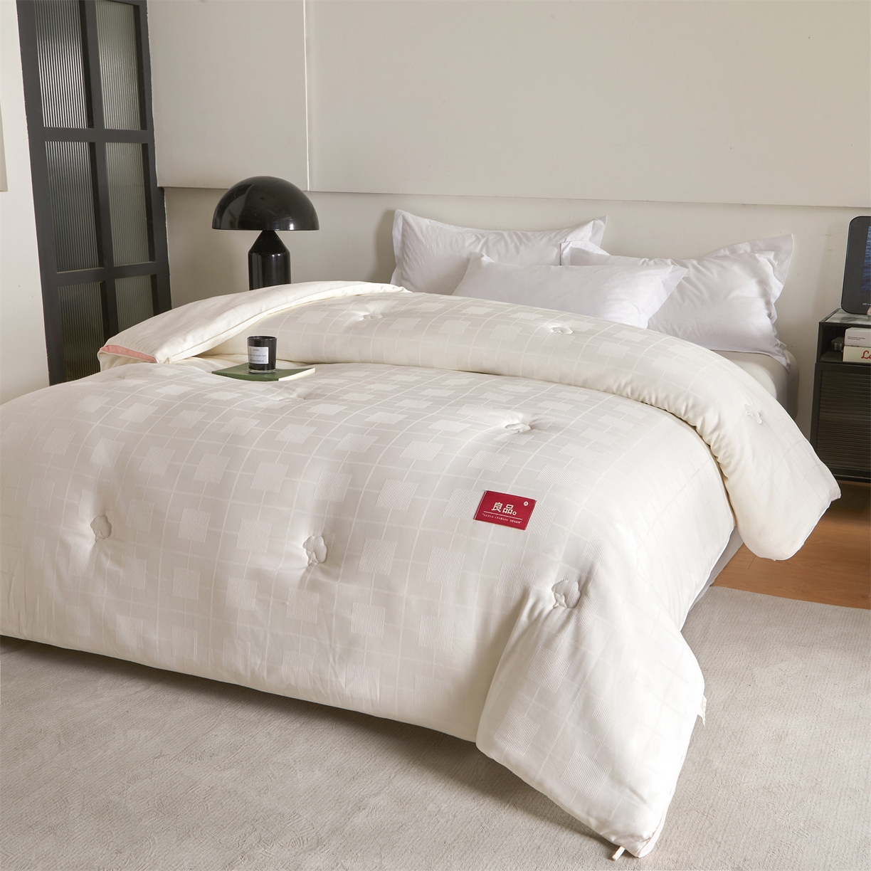 91家纺网 家纺一手货源 找家纺 梵蒂莎 2025新款提莱雅棉花素眠居被秋冬被被子被芯-场景一 素眠居-粉玉