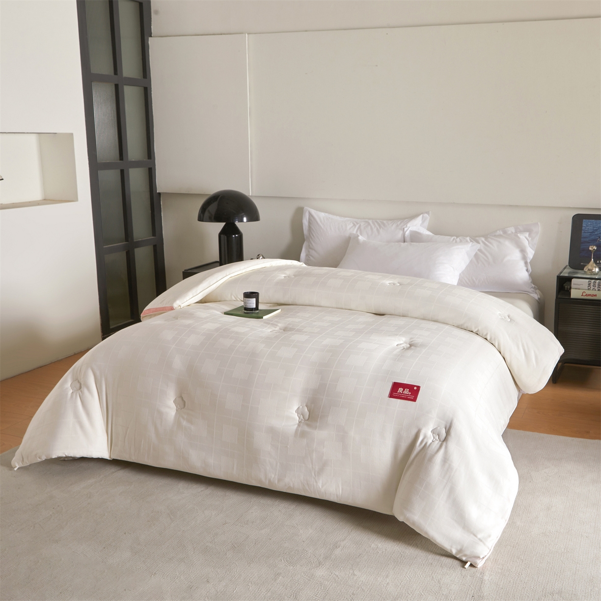 91家纺网 家纺一手货源 找家纺 梵蒂莎 2025新款提莱雅棉花素眠居被秋冬被被子被芯-场景一 素眠居-粉玉