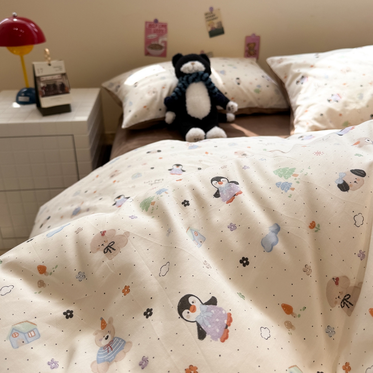 91家纺网 家纺一手货源 找家纺 怡家居 2025新款秋冬保暖全棉加绒四件套 QQ乐园