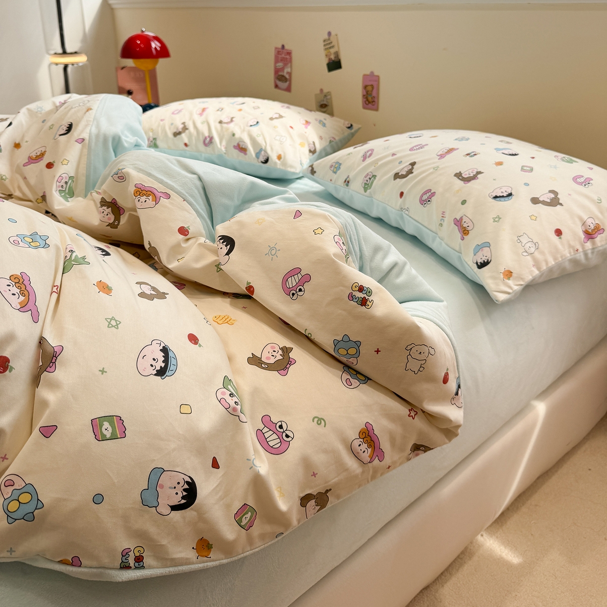 91家纺网 家纺一手货源 找家纺 怡家居 2025新款秋冬保暖全棉加绒四件套 蜡笔小新