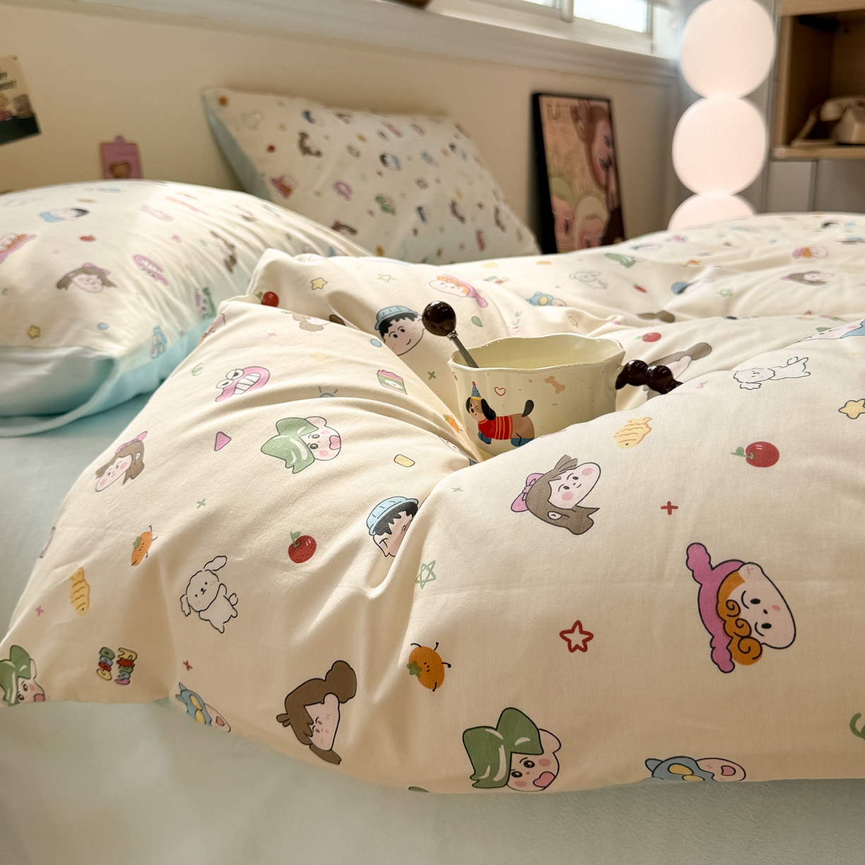 91家纺网 家纺一手货源 找家纺 怡家居 2025新款秋冬保暖全棉加绒四件套 蜡笔小新