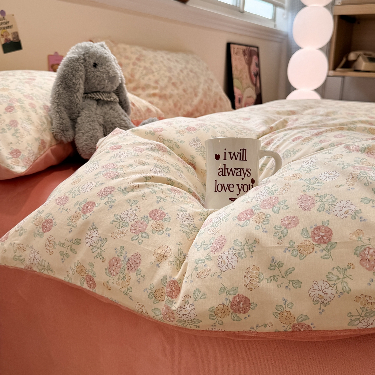 91家纺网 家纺一手货源 找家纺 怡家居 2025新款秋冬保暖全棉加绒四件套 爱丽花园