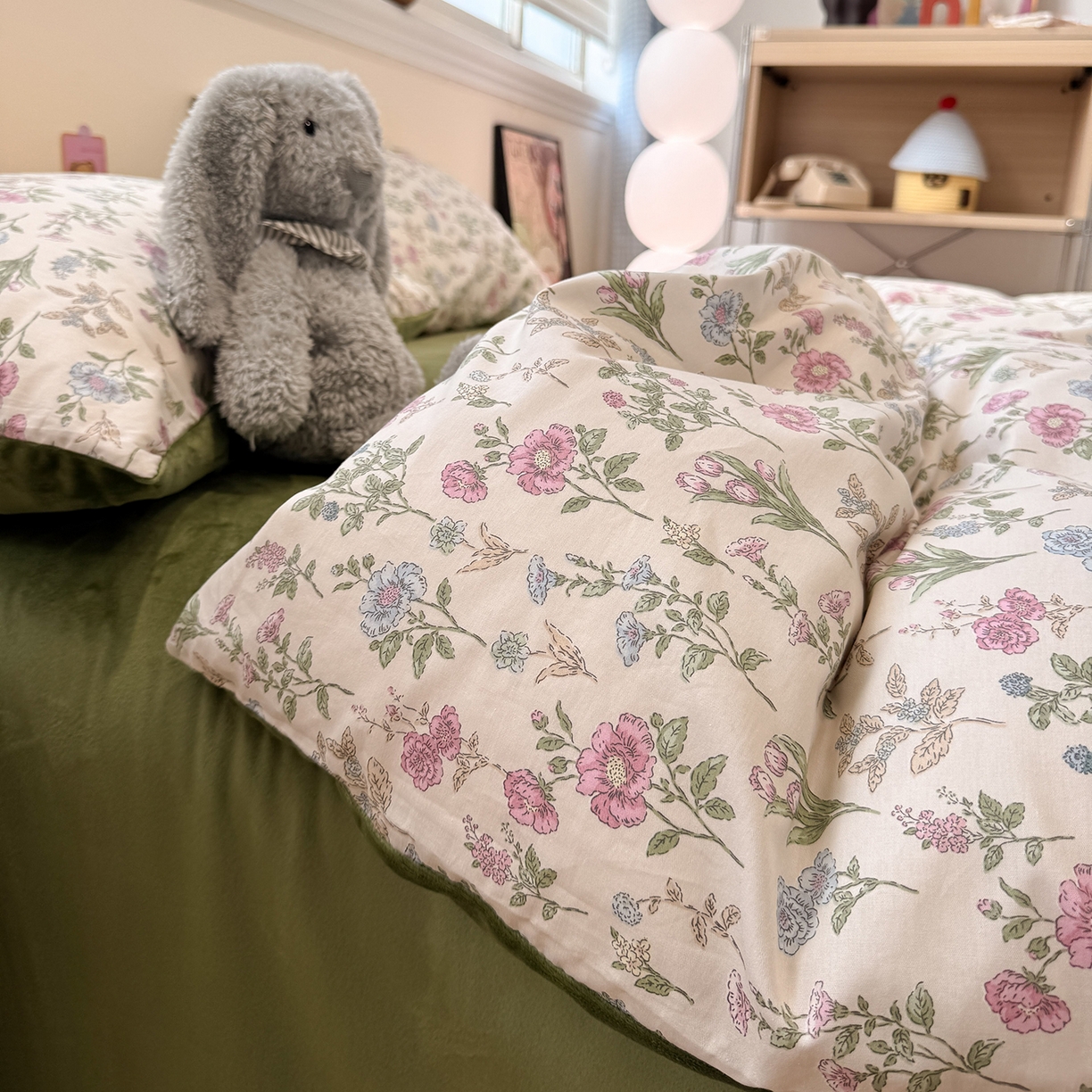 91家纺网 家纺一手货源 找家纺 怡家居 2025新款秋冬保暖全棉加绒四件套 春色