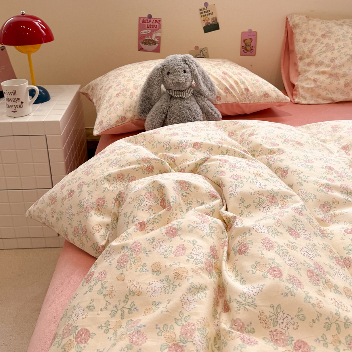 91家纺网 家纺一手货源 找家纺 怡家居 2025新款秋冬保暖全棉加绒四件套 爱丽花园