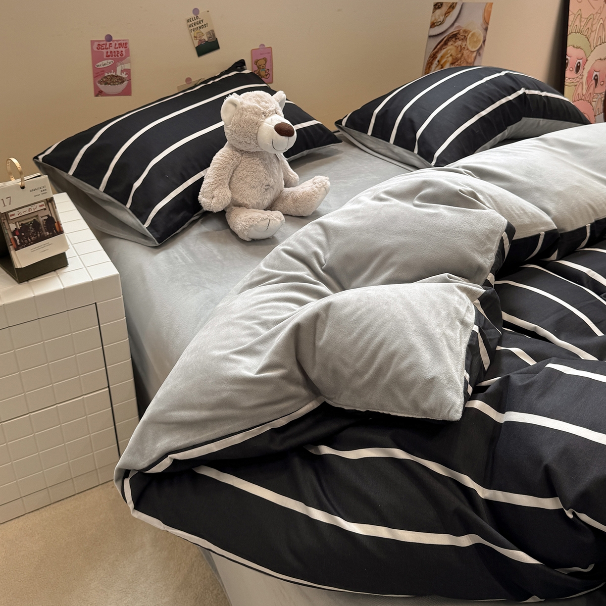 91家纺网 家纺一手货源 找家纺 怡家居 2025新款秋冬保暖全棉加绒四件套 光年