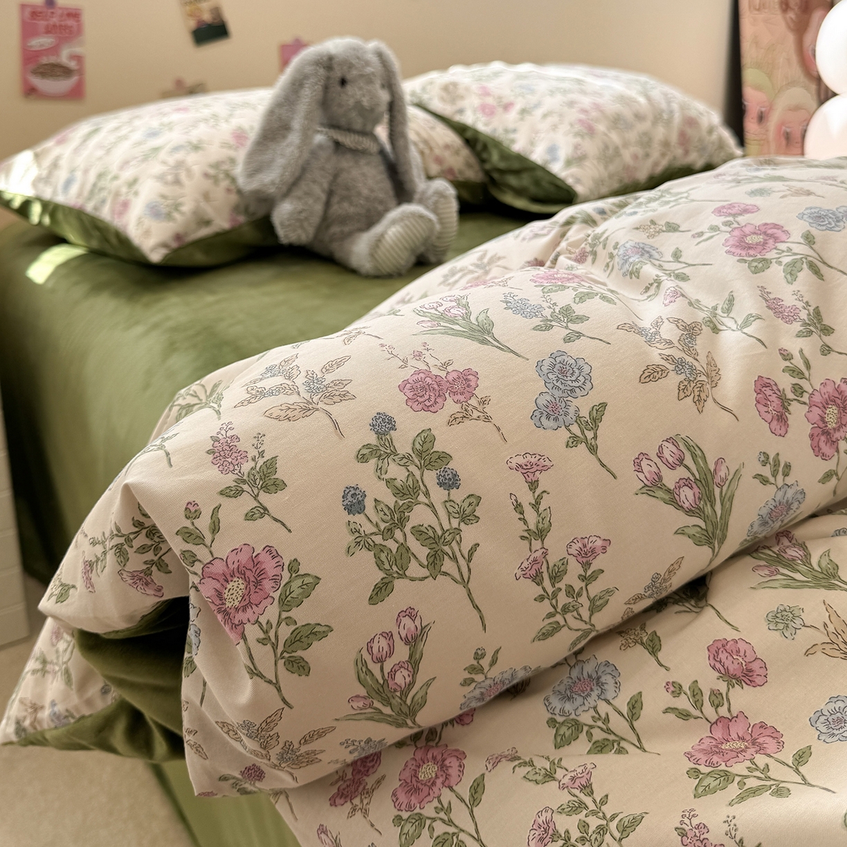 91家纺网 家纺一手货源 找家纺 怡家居 2025新款秋冬保暖全棉加绒四件套 春色