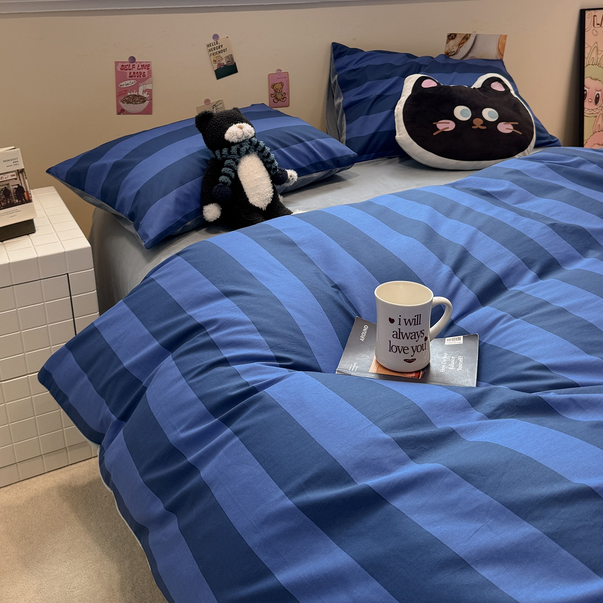 91家纺网 家纺一手货源 找家纺 怡家居 2025新款秋冬保暖全棉加绒四件套 时光里