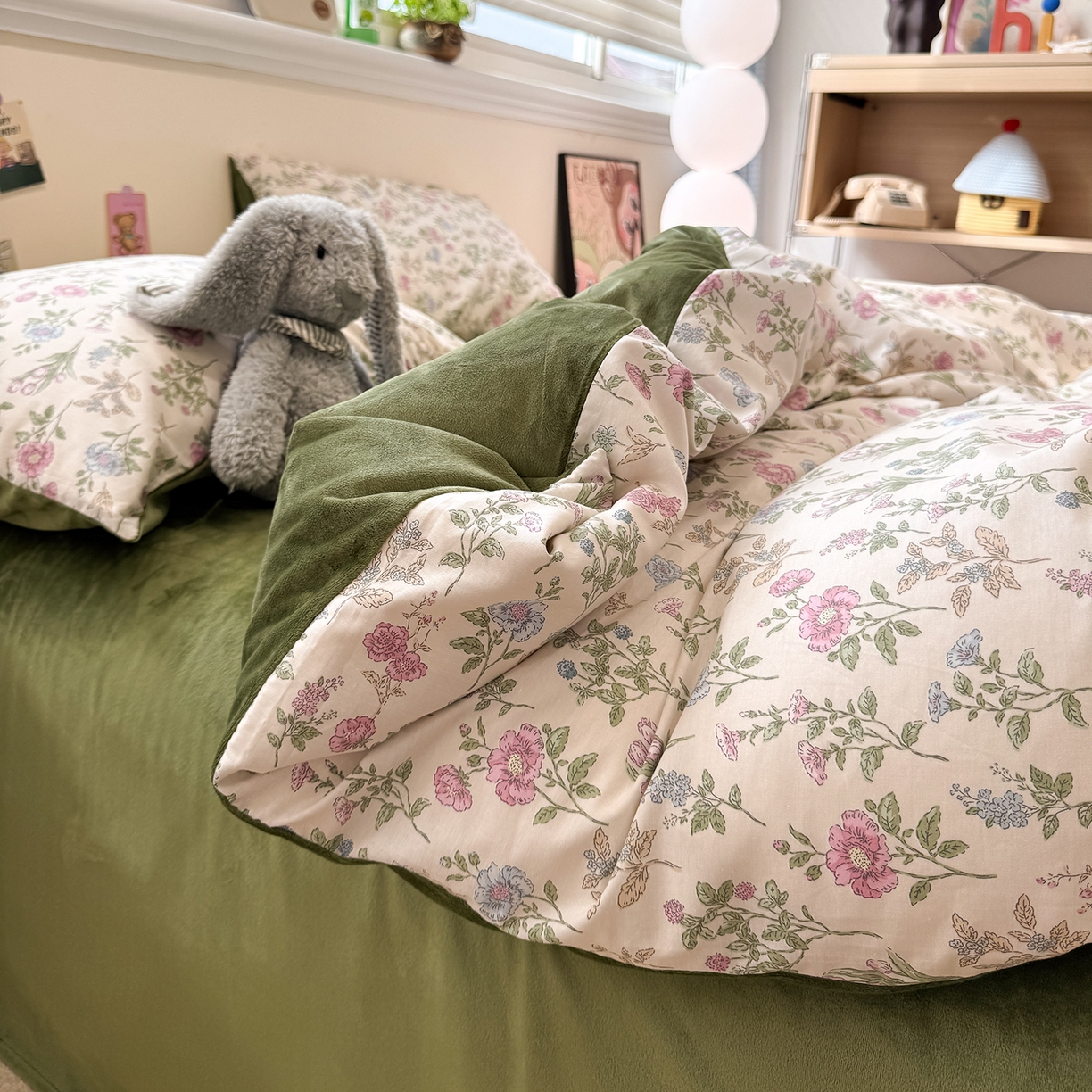 91家纺网 家纺一手货源 找家纺 怡家居 2025新款秋冬保暖全棉加绒四件套 春色