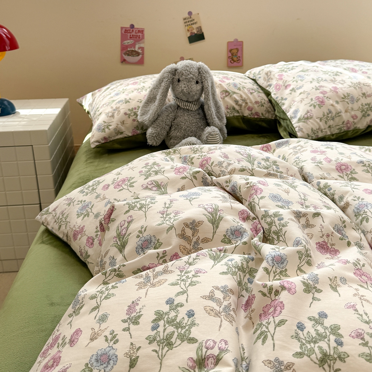 91家纺网 家纺一手货源 找家纺 怡家居 2025新款秋冬保暖全棉加绒四件套 春色