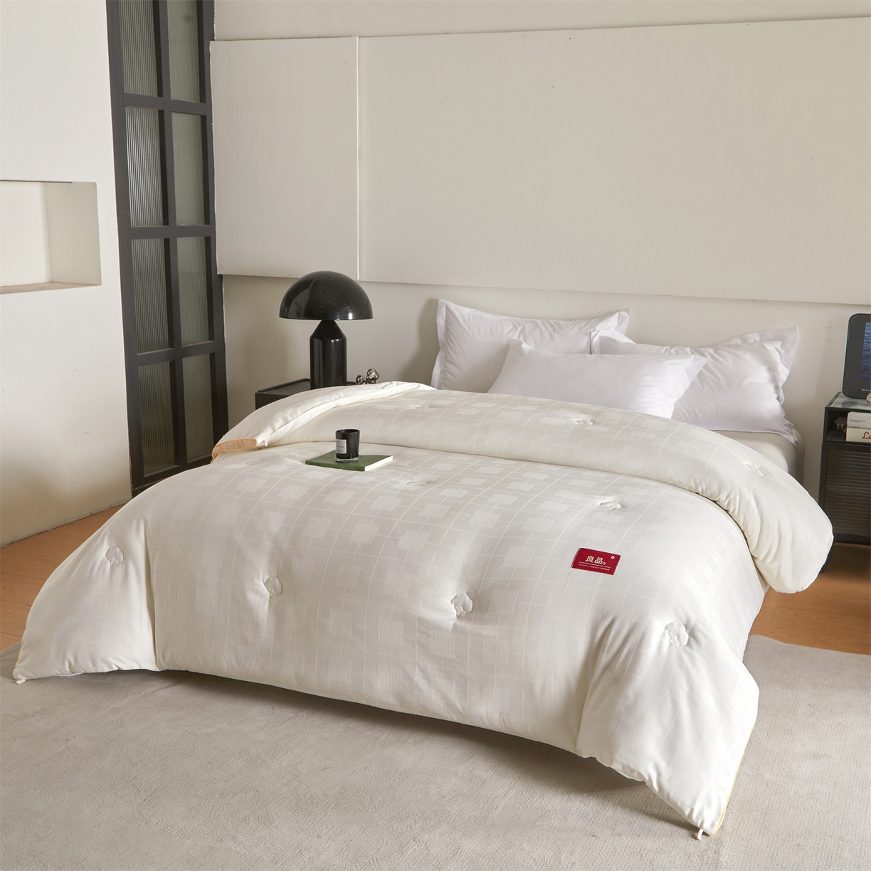 91家纺网 家纺一手货源 找家纺 梵蒂莎 2025新款提莱雅棉花素眠居被秋冬被被子被芯-场景一 素眠居-橘黄