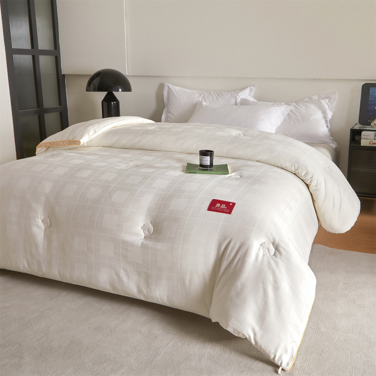 91家纺网 家纺一手货源 找家纺 梵蒂莎 2025新款提莱雅棉花素眠居被秋冬被被子被芯-场景一 素眠居-橘黄