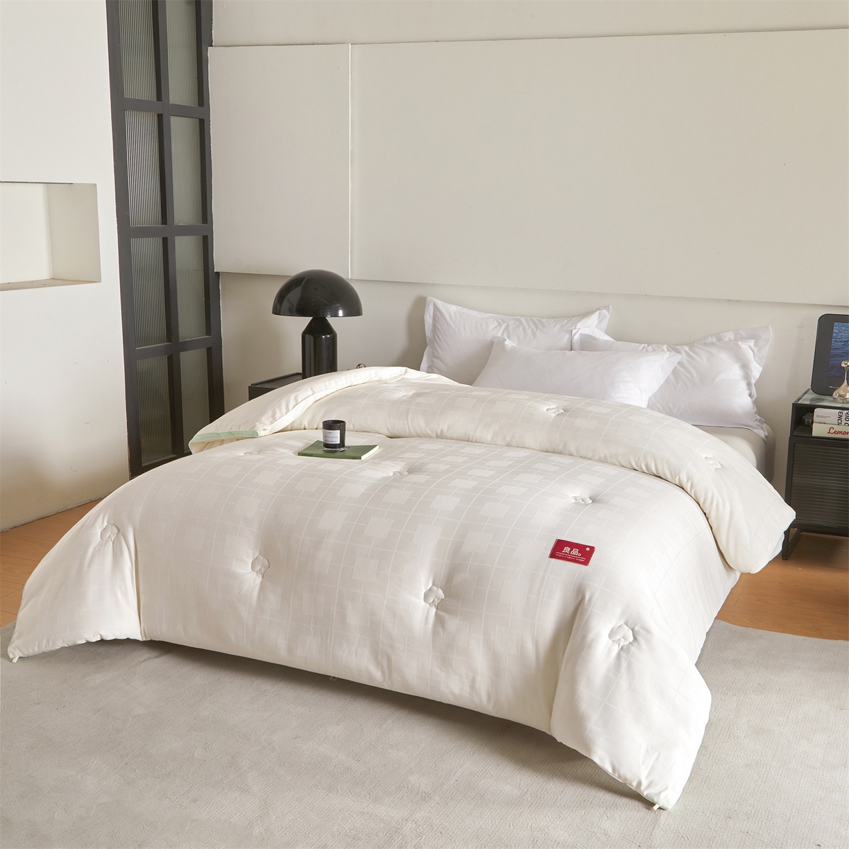 91家纺网 家纺一手货源 找家纺 梵蒂莎 2025新款提莱雅棉花素眠居被秋冬被被子被芯-场景一 素眠居-天青