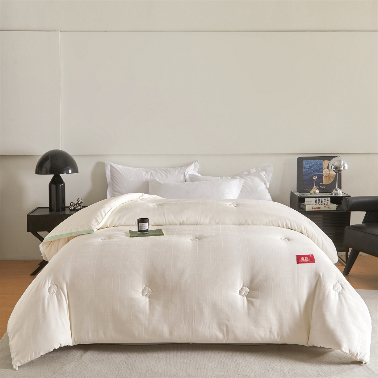 91家纺网 家纺一手货源 找家纺 梵蒂莎 2025新款提莱雅棉花素眠居被秋冬被被子被芯-场景一 素眠居-天青