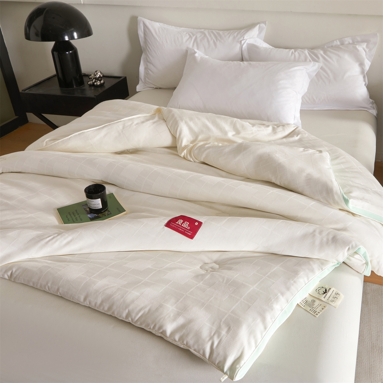 91家纺网 家纺一手货源 找家纺 梵蒂莎 2025新款提莱雅棉花素眠居被秋冬被被子被芯-场景一 素眠居-天青