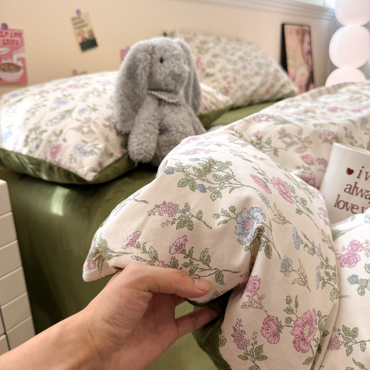 91家纺网 家纺一手货源 找家纺 怡家居 2025新款秋冬保暖全棉加绒四件套 春色