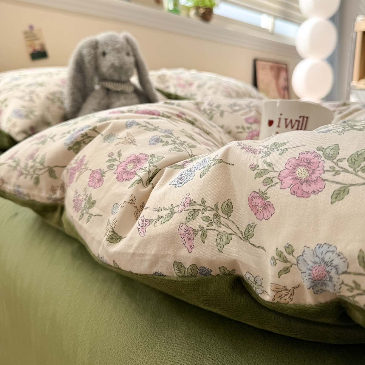 91家纺网 家纺一手货源 找家纺 怡家居 2025新款秋冬保暖全棉加绒四件套 春色