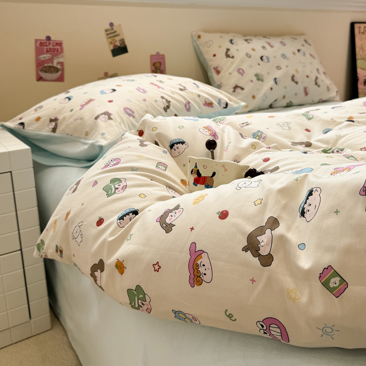 91家纺网 家纺一手货源 找家纺 怡家居 2025新款秋冬保暖全棉加绒四件套 蜡笔小新