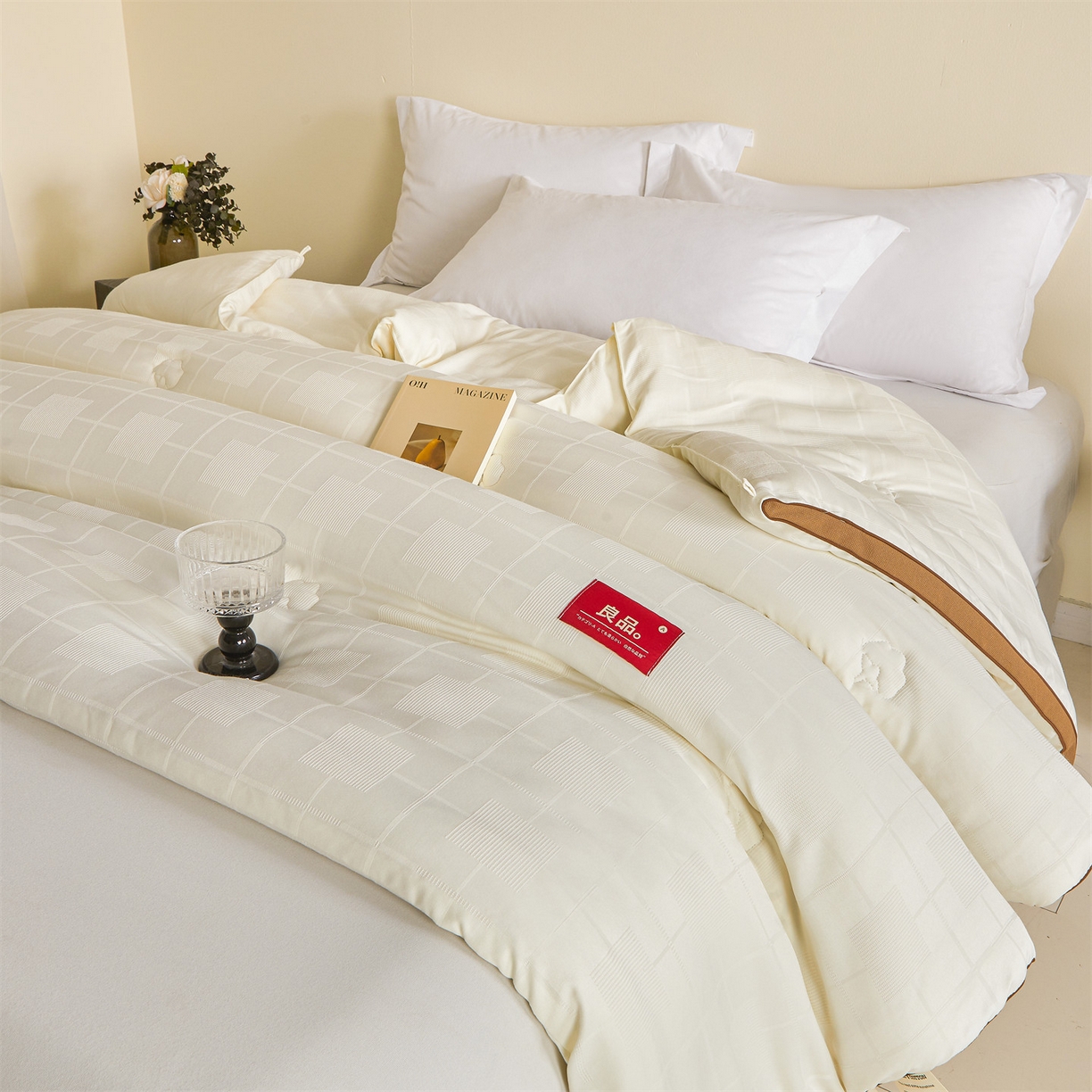 91家纺网 家纺一手货源 找家纺 梵蒂莎 2025新款提莱雅棉花被秋冬逸格被被子被芯-场景二 逸格-卡其