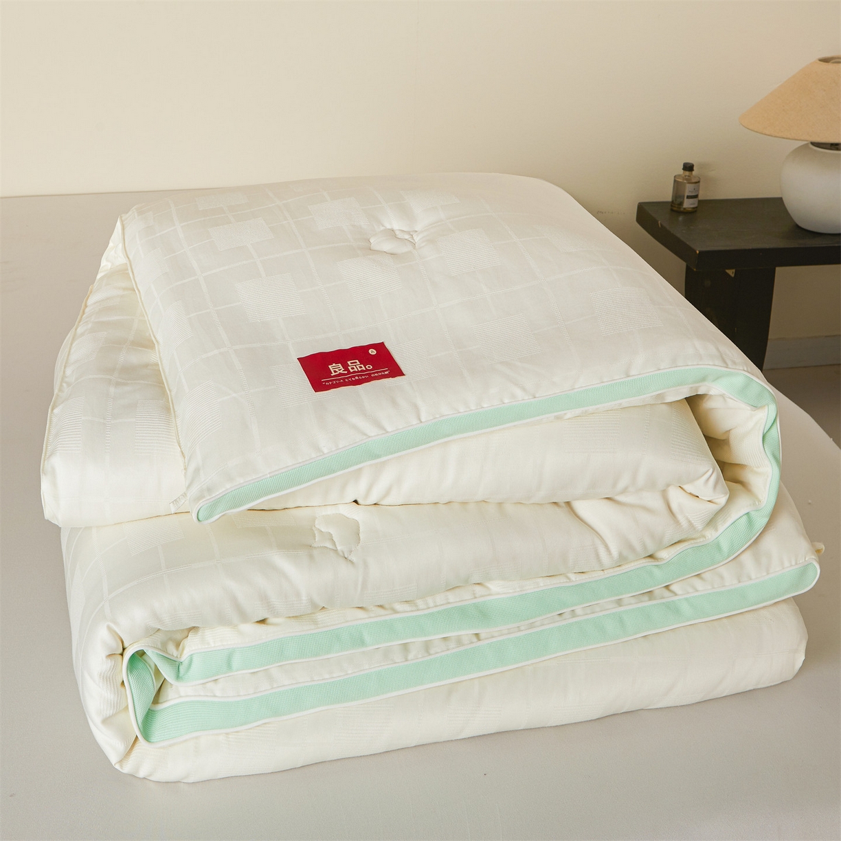 91家纺网 家纺一手货源 找家纺 梵蒂莎 2025新款提莱雅棉花被秋冬逸格被被子被芯-场景二 逸格-果绿