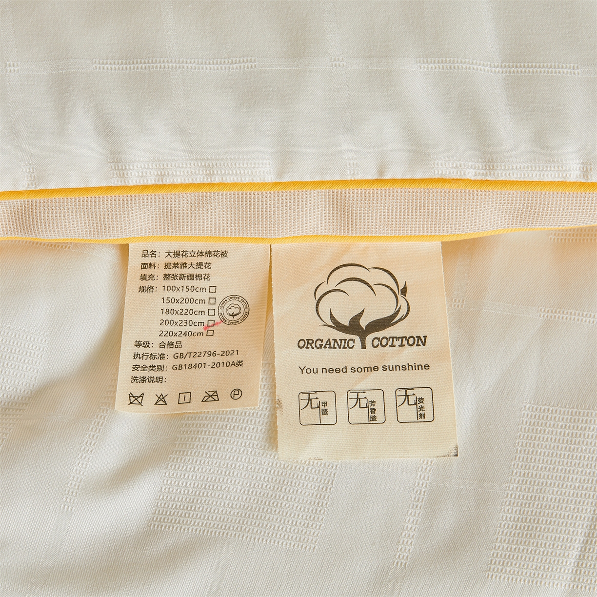 91家纺网 家纺一手货源 找家纺 梵蒂莎 2025新款提莱雅棉花被秋冬逸格被被子被芯-场景二 逸格-鹅黄