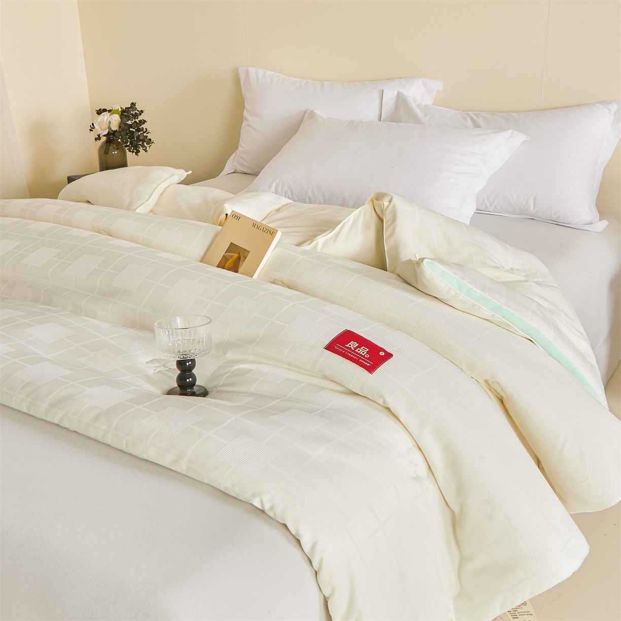 91家纺网 家纺一手货源 找家纺 梵蒂莎 2025新款提莱雅棉花被秋冬逸格被被子被芯-场景二 逸格-果绿