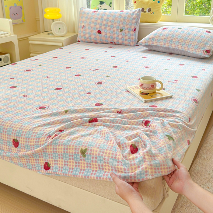 91家纺网 家纺一手货源 找家纺 （总）澜妃 2025新款高克重软软糯糯牛奶绒单床笠CL系列（小红书推荐）