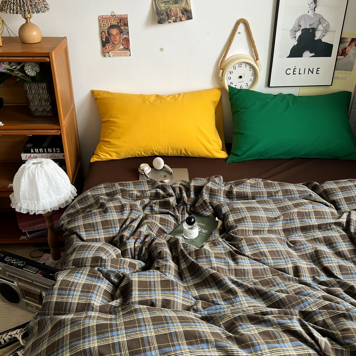 91家纺网 家纺一手货源 找家纺 （总）对白 2025新款全棉纯棉色织水洗棉四件套-莱伊小镇【提供买家秀】