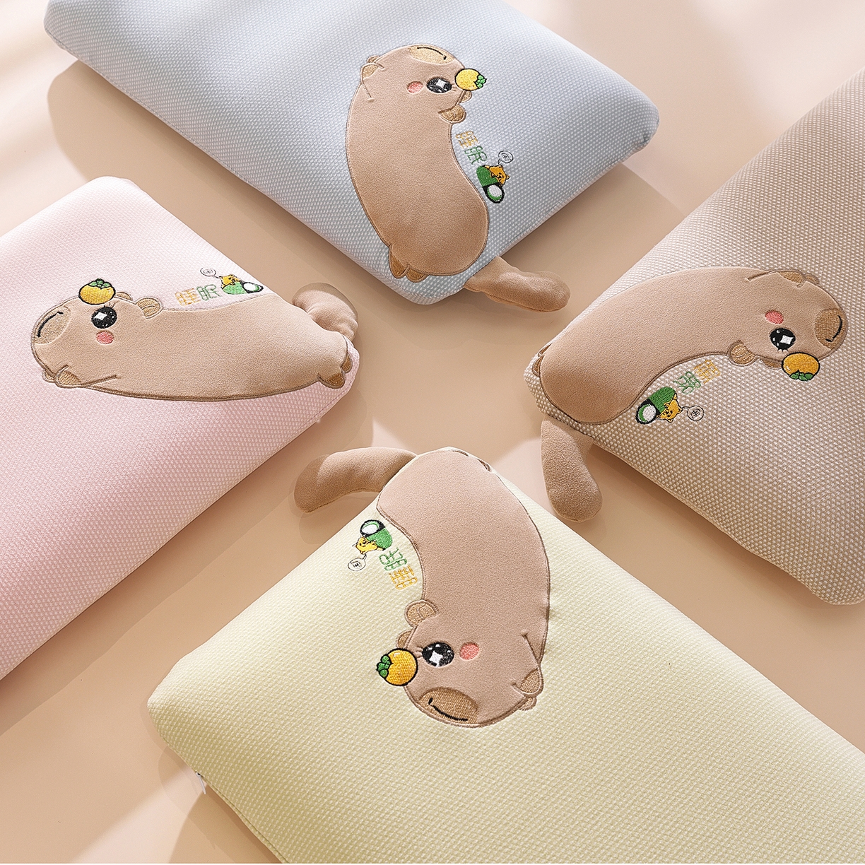 91家纺网 家纺一手货源 找家纺 （总）仁宇枕业 2025新款新品暖绒卡皮睡眠面包儿童记忆枕头枕芯