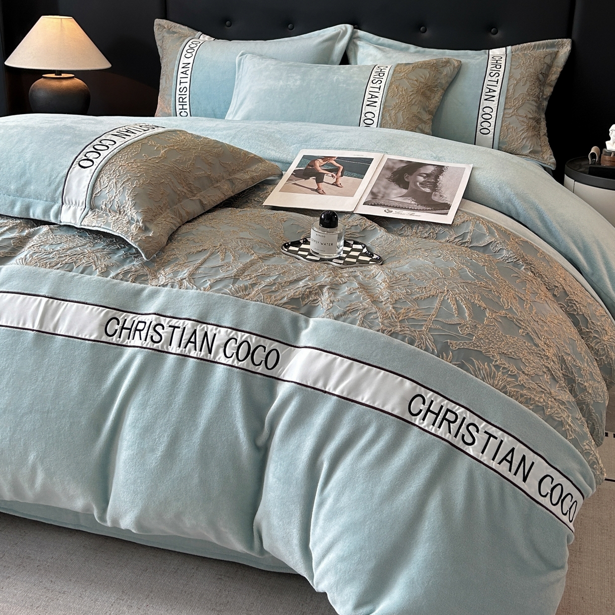 91家纺网 家纺一手货源 找家纺 （总）苏源家居 2025新款加厚牛奶绒拼浮雕冬款四件套-幽境