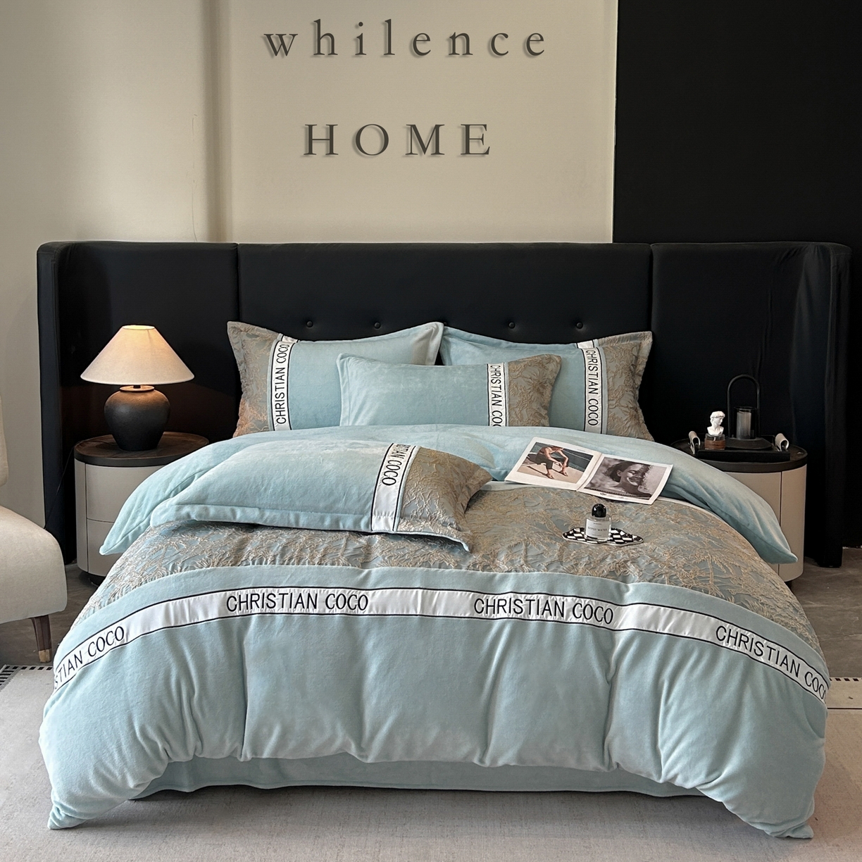 91家纺网 家纺一手货源 找家纺 （总）苏源家居 2025新款加厚牛奶绒拼浮雕冬款四件套-幽境