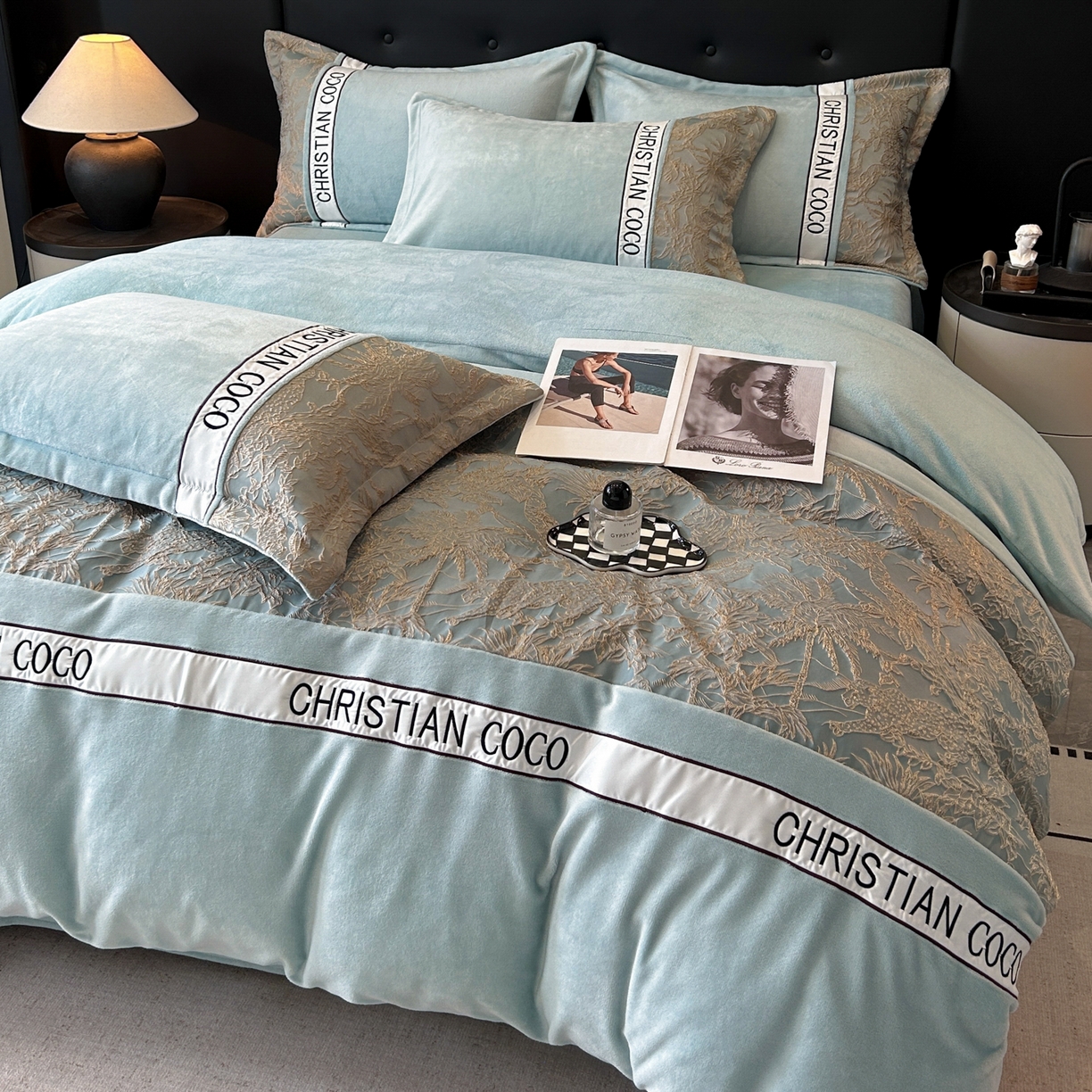 91家纺网 家纺一手货源 找家纺 （总）苏源家居 2025新款加厚牛奶绒拼浮雕冬款四件套-幽境