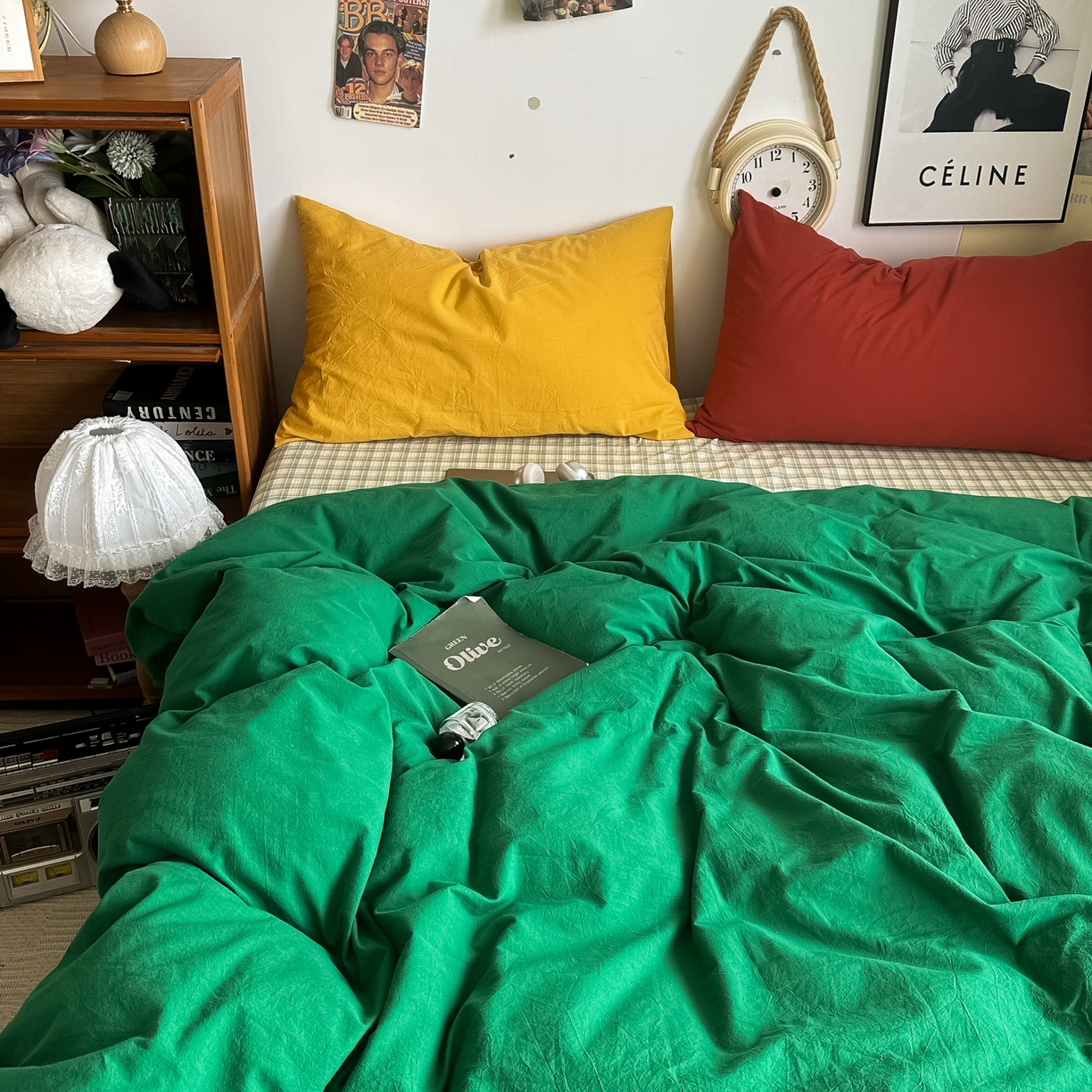 91家纺网 家纺一手货源 找家纺 （总）对白 2025新款全棉纯棉色织水洗棉四件套-圣托里尼【提供买家秀】