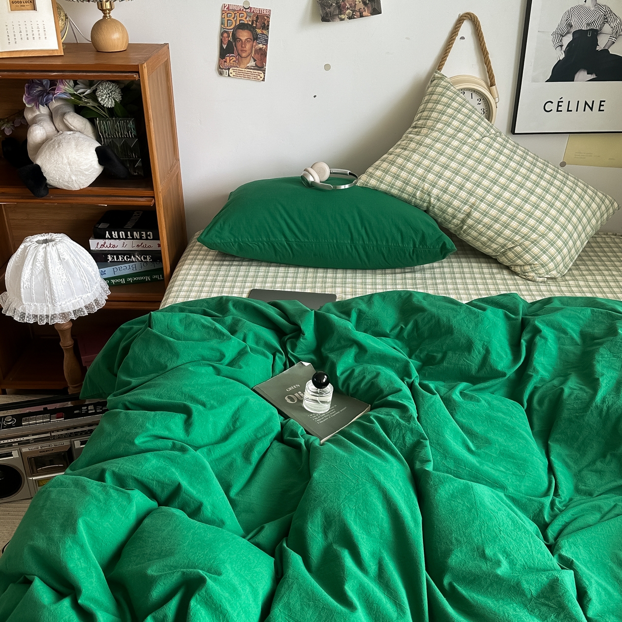 91家纺网 家纺一手货源 找家纺 （总）对白 2025新款全棉纯棉色织水洗棉四件套-圣托里尼【提供买家秀】