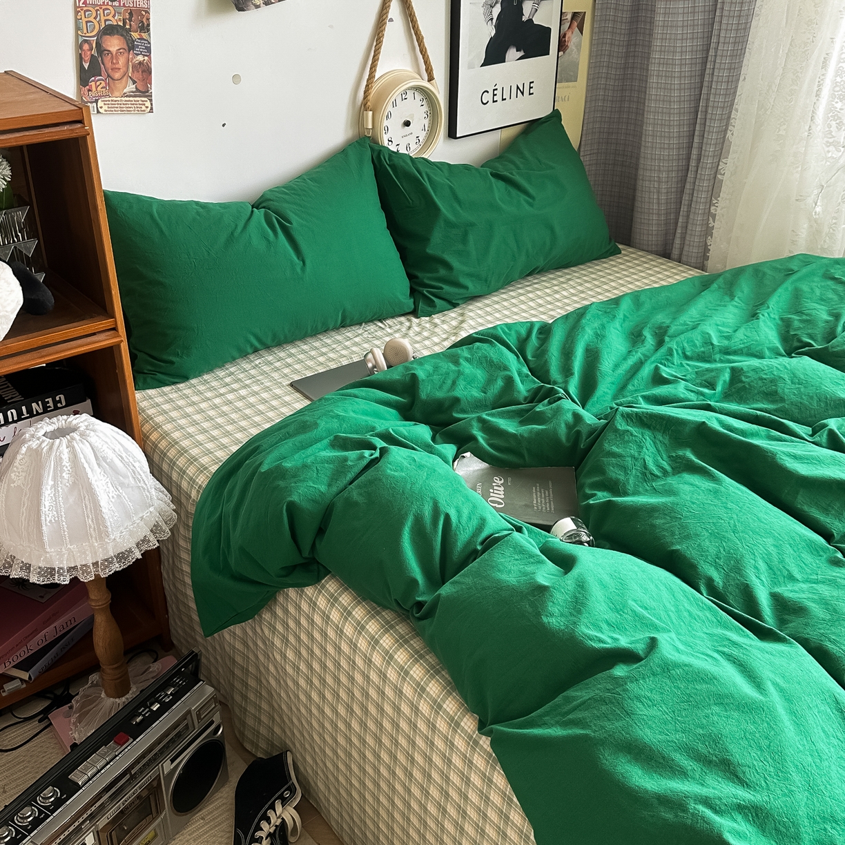 91家纺网 家纺一手货源 找家纺 （总）对白 2025新款全棉纯棉色织水洗棉四件套-圣托里尼【提供买家秀】