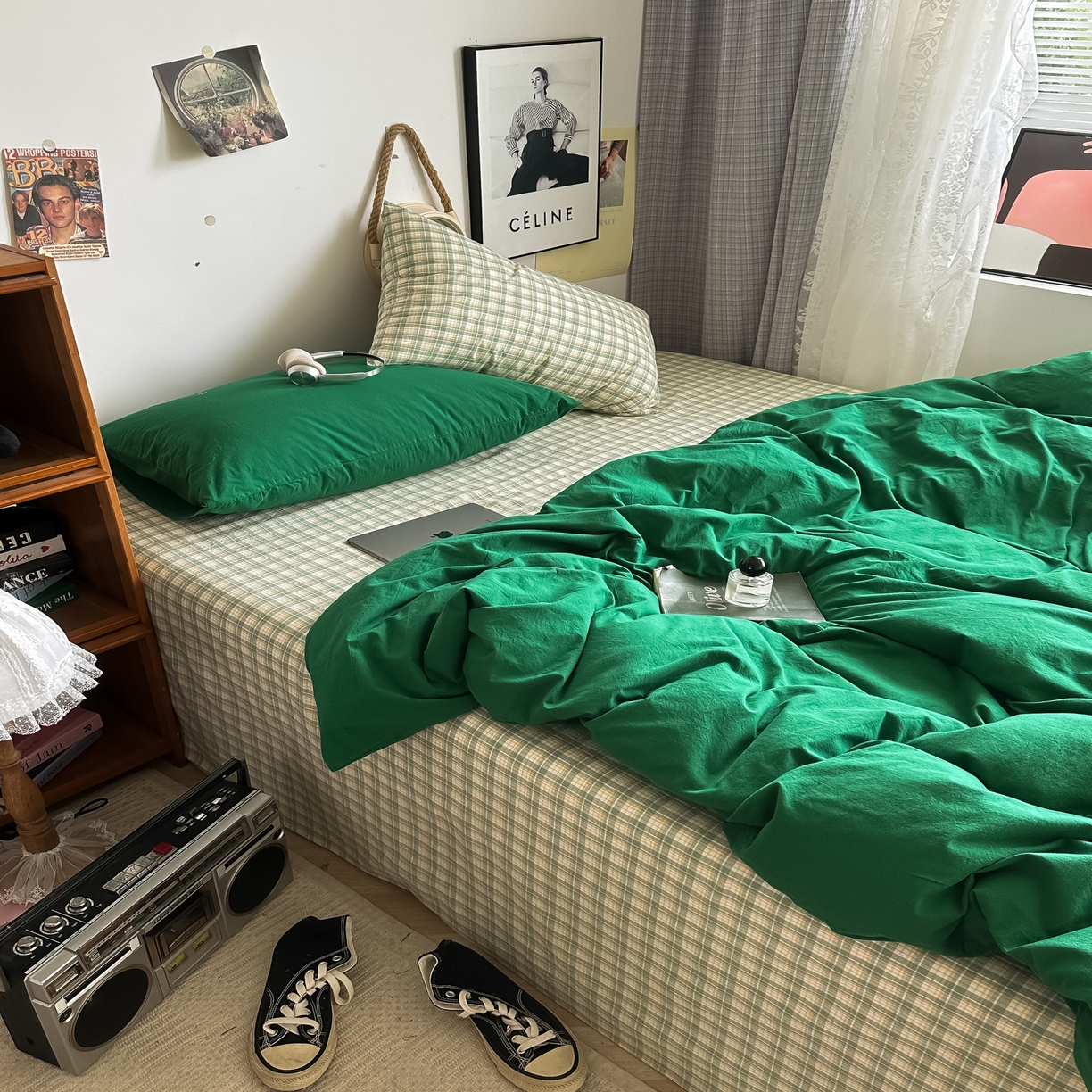 91家纺网 家纺一手货源 找家纺 （总）对白 2025新款全棉纯棉色织水洗棉四件套-圣托里尼【提供买家秀】