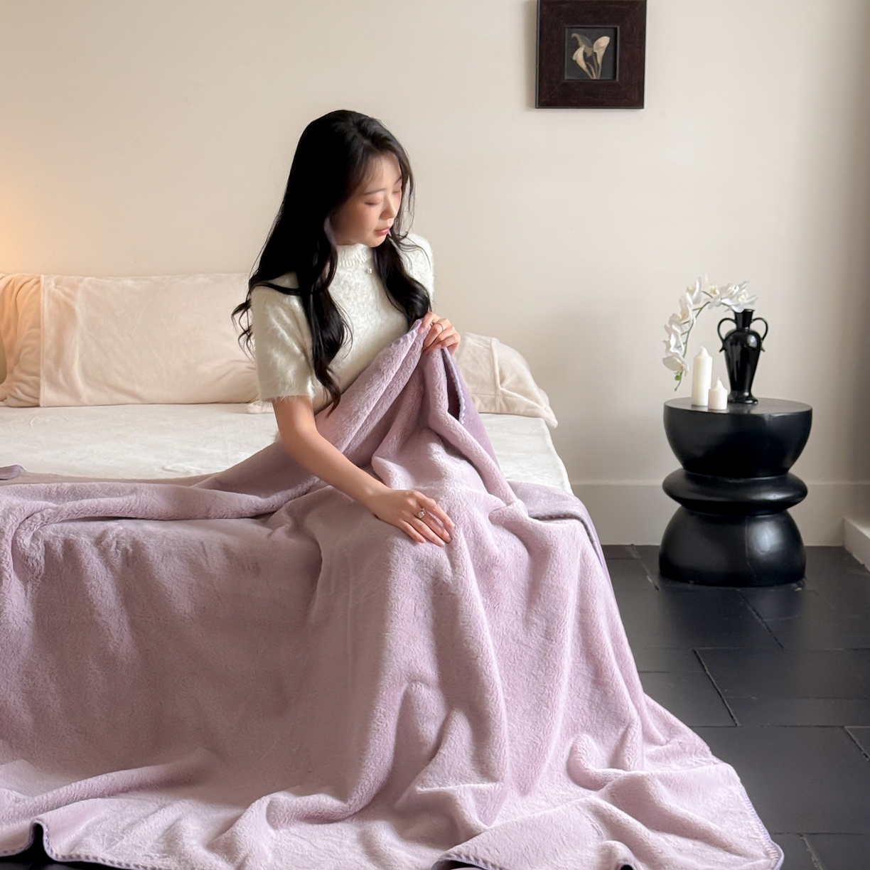 91家纺网 家纺一手货源 找家纺 ONE TWO ONE 121 2025新款兔绒毛毯子披肩办公室午睡空调沙发毯冬季加厚珊瑚绒盖毯牛奶绒【会员-5】 【提供买家秀】 控价 88/ 138/158/188 曼藤紫