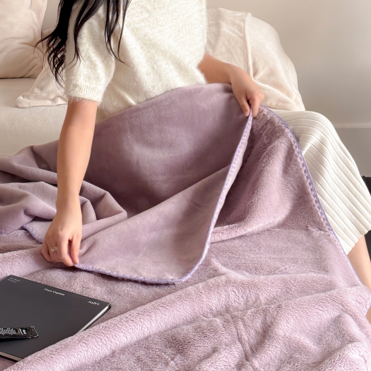 91家纺网 家纺一手货源 找家纺 ONE TWO ONE 121 2025新款兔绒毛毯子披肩办公室午睡空调沙发毯冬季加厚珊瑚绒盖毯牛奶绒【会员-5】 【提供买家秀】 控价 88/ 138/158/188 曼藤紫