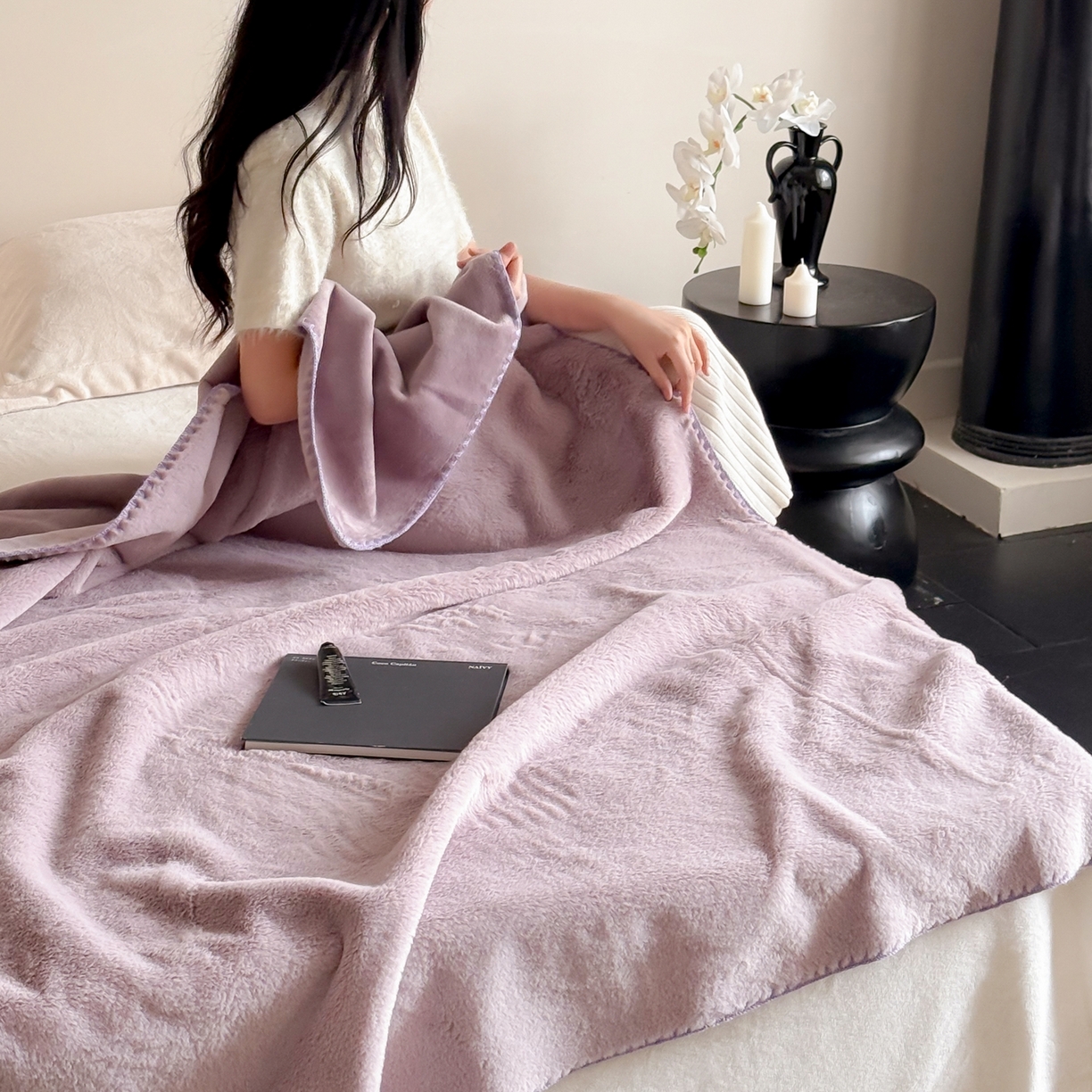 91家纺网 家纺一手货源 找家纺 ONE TWO ONE 121 2025新款兔绒毛毯子披肩办公室午睡空调沙发毯冬季加厚珊瑚绒盖毯牛奶绒【会员-5】 【提供买家秀】 控价 88/ 138/158/188 曼藤紫