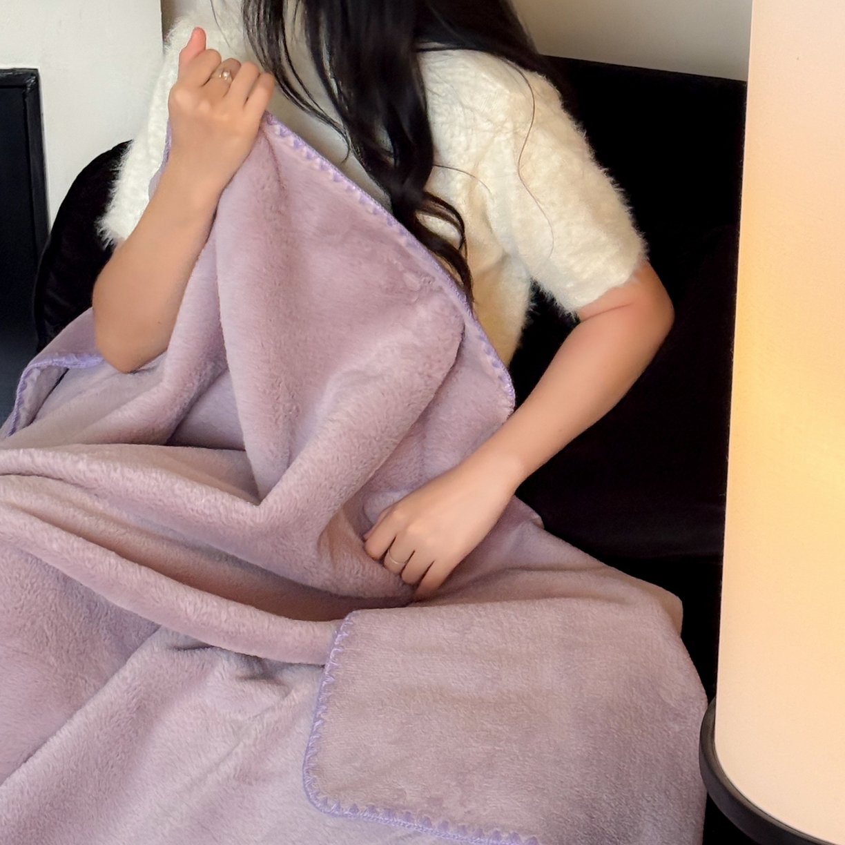 91家纺网 家纺一手货源 找家纺 ONE TWO ONE 121 2025新款兔绒毛毯子披肩办公室午睡空调沙发毯冬季加厚珊瑚绒盖毯牛奶绒【会员-5】 【提供买家秀】 控价 88/ 138/158/188 曼藤紫