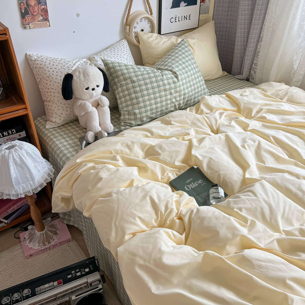 91家纺网 家纺一手货源 找家纺 （总）对白 2025新款混搭全棉纯棉色织水洗棉四件套-西西里【提供买家秀】