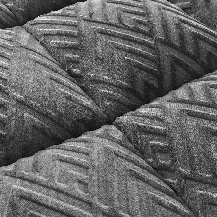 91家纺网 家纺一手货源 找家纺 蓝冰家纺 2025新款雕花牛奶绒羊羔绒床垫 绅士灰