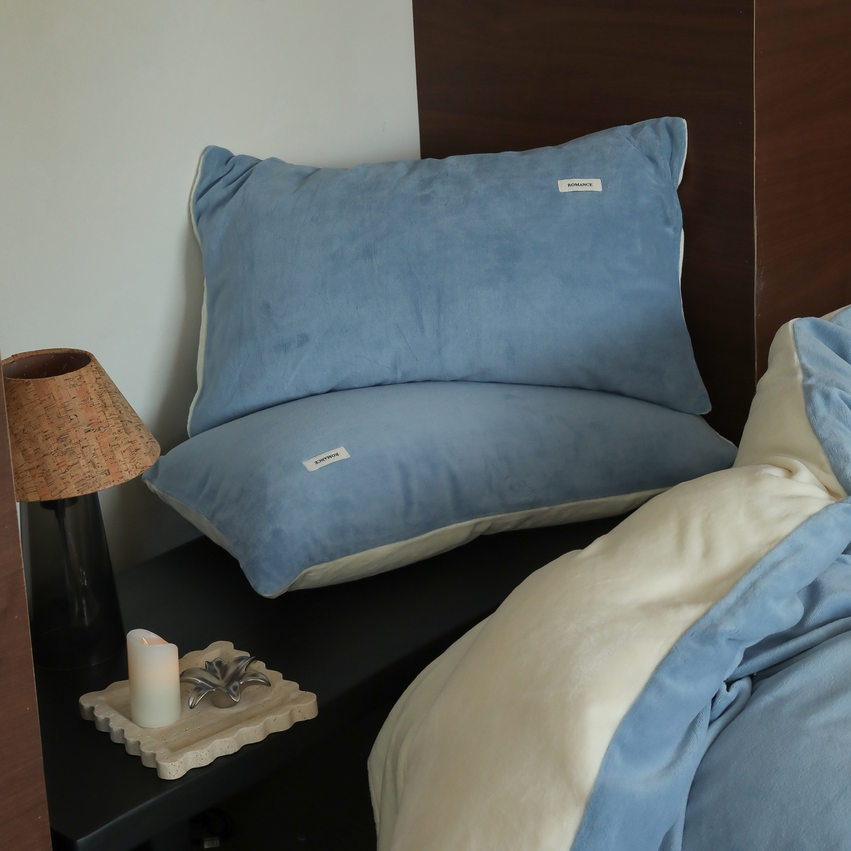 91家纺网 家纺一手货源 找家纺 （总）时光里 2025新款230克纯色简约双拼牛奶绒四件套套件