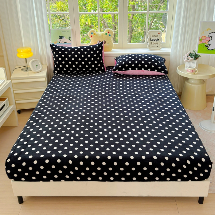 91家纺网 家纺一手货源 找家纺 澜妃 2025新款高克重软软糯糯牛奶绒单床笠CL系列（小红书推荐） CL-黑珍珠