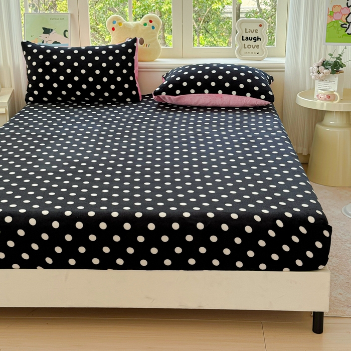 91家纺网 家纺一手货源 找家纺 澜妃 2025新款高克重软软糯糯牛奶绒单床笠CL系列（小红书推荐） CL-黑珍珠