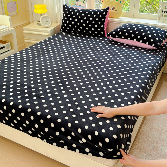 91家纺网 家纺一手货源 找家纺 澜妃 2025新款高克重软软糯糯牛奶绒单床笠CL系列（小红书推荐） CL-黑珍珠