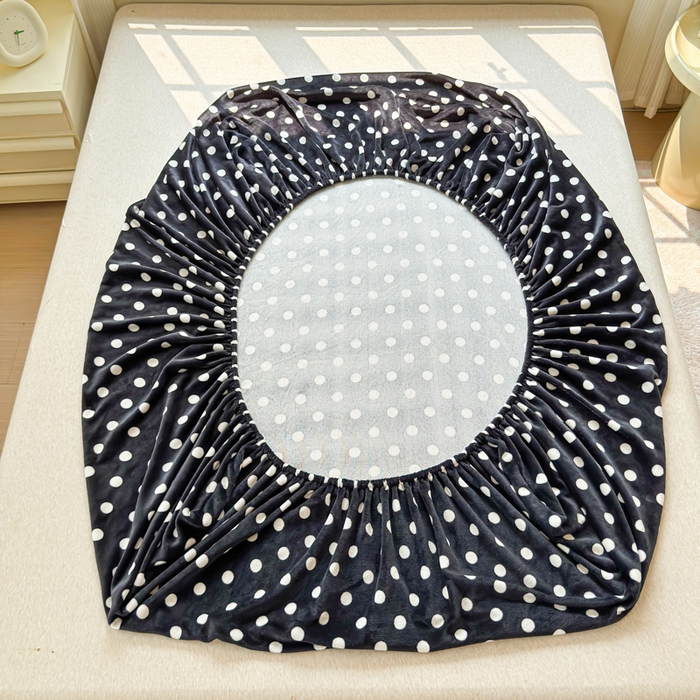 91家纺网 家纺一手货源 找家纺 澜妃 2025新款高克重软软糯糯牛奶绒单床笠CL系列（小红书推荐） CL-黑珍珠