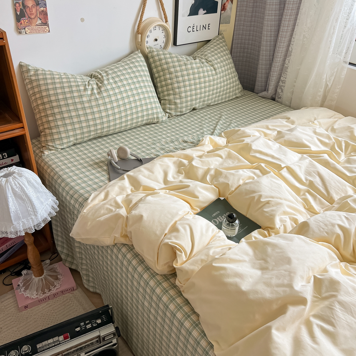 91家纺网 家纺一手货源 找家纺 （总）对白 2025新款混搭全棉纯棉色织水洗棉四件套-西西里【提供买家秀】