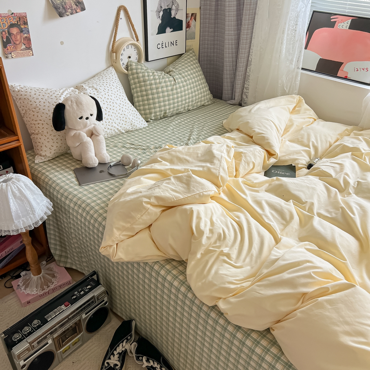 91家纺网 家纺一手货源 找家纺 （总）对白 2025新款混搭全棉纯棉色织水洗棉四件套-西西里【提供买家秀】