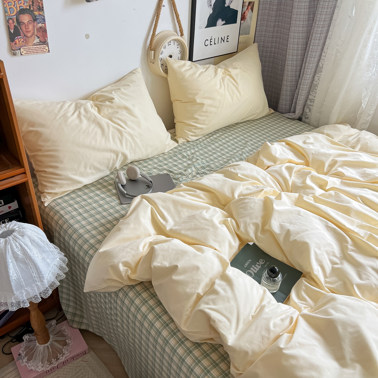 91家纺网 家纺一手货源 找家纺 （总）对白 2025新款混搭全棉纯棉色织水洗棉四件套-西西里【提供买家秀】